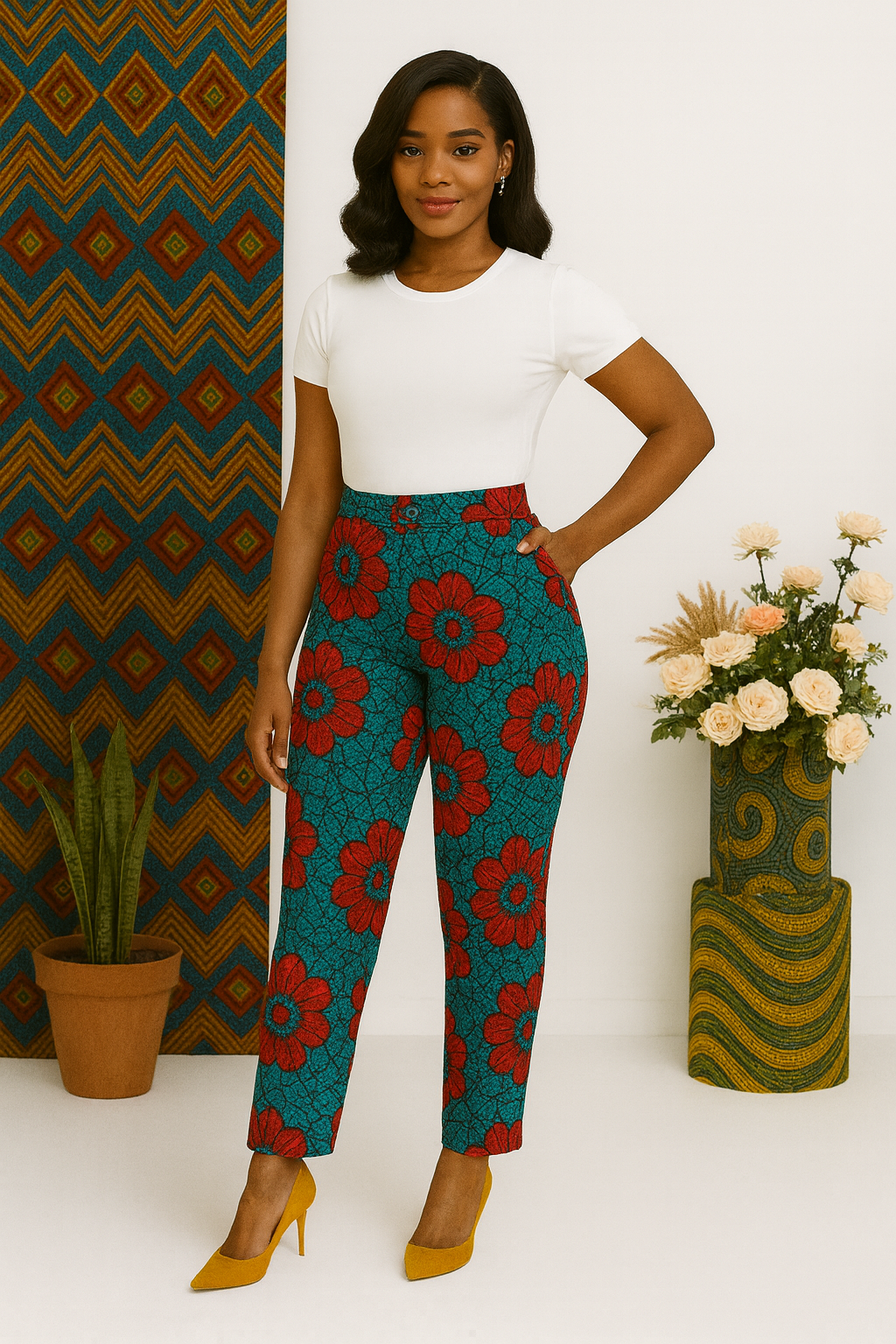 AYANA Signature Ankara Pencil Trousers
