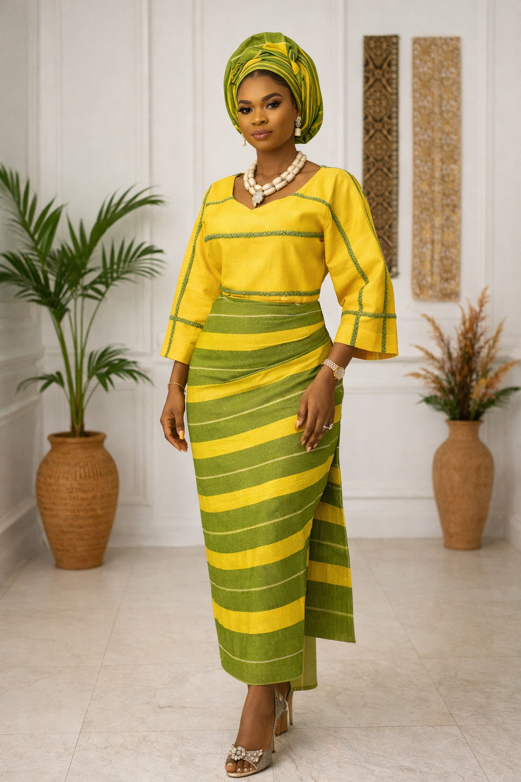 Arewa Regal Aso-Oke Two-Piece Set