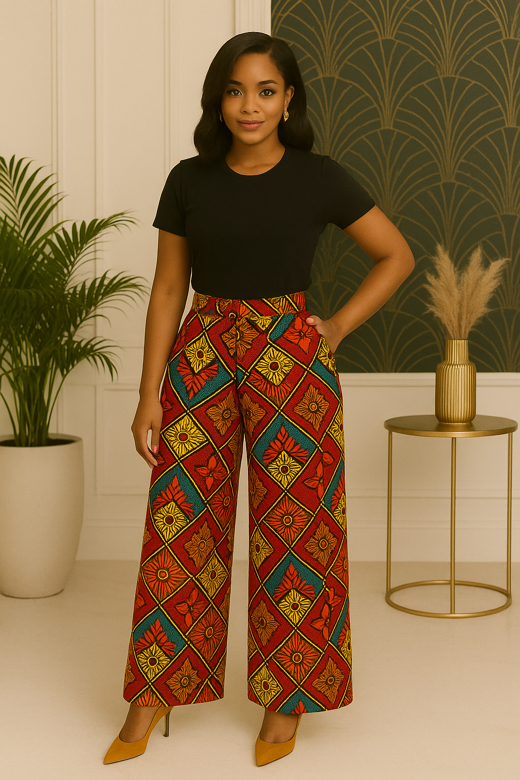 Timeless GeoPrint Ankara Palazzo Pants