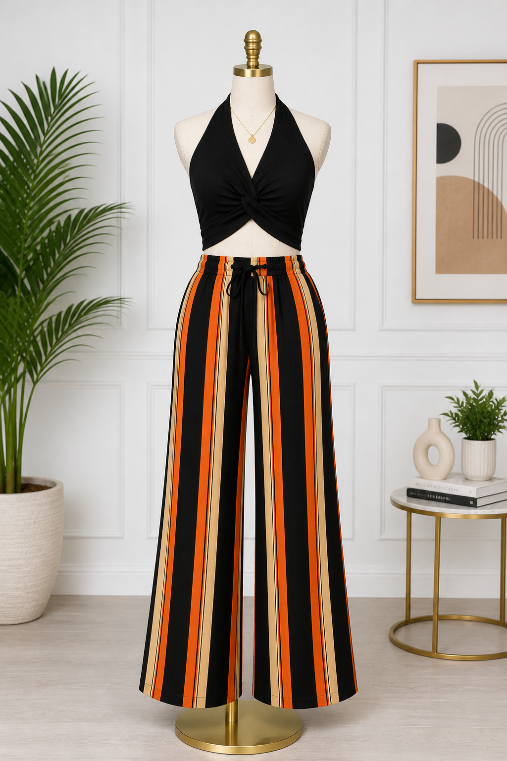 Beautbydee Aso-Oke Striped Palazzo Trousers