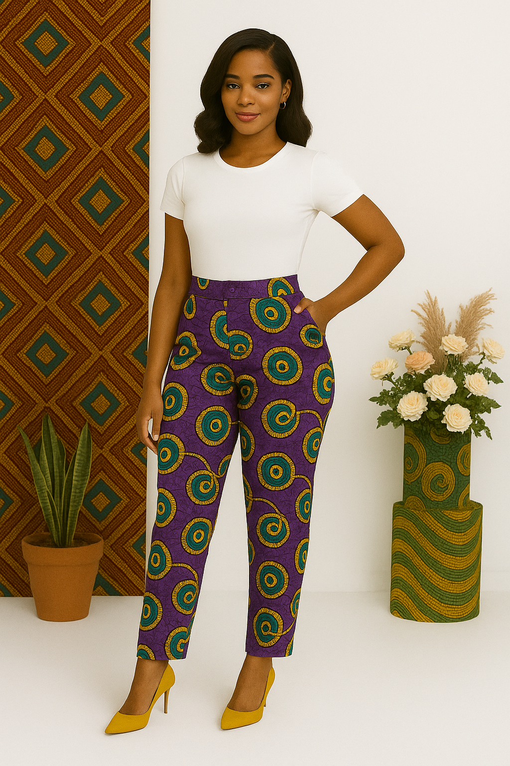 AYANA Signature Ankara Pencil Trousers