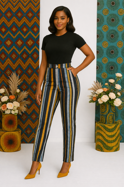 ZARIA Luxe Aso Oke Pencil Trousers