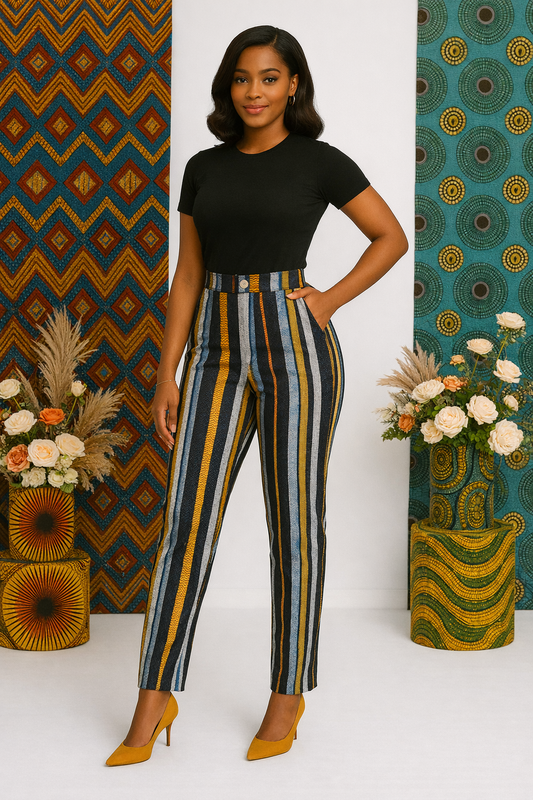 ZARIA Luxe Aso Oke Pencil Trousers