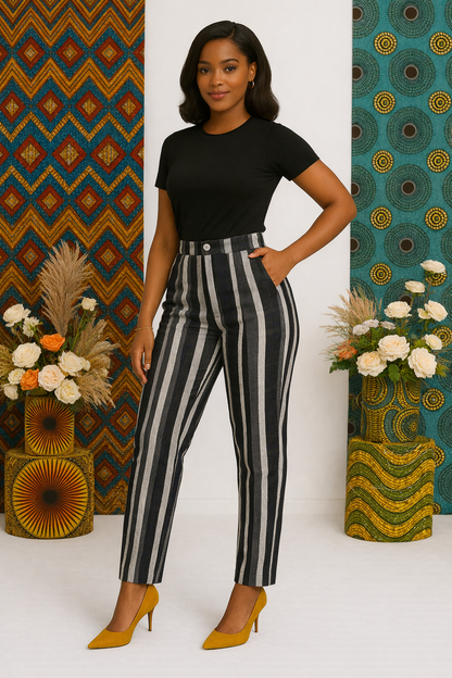 ZARIA Luxe Aso Oke Pencil Trousers