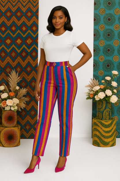 ZARIA Luxe Aso Oke Pencil Trousers