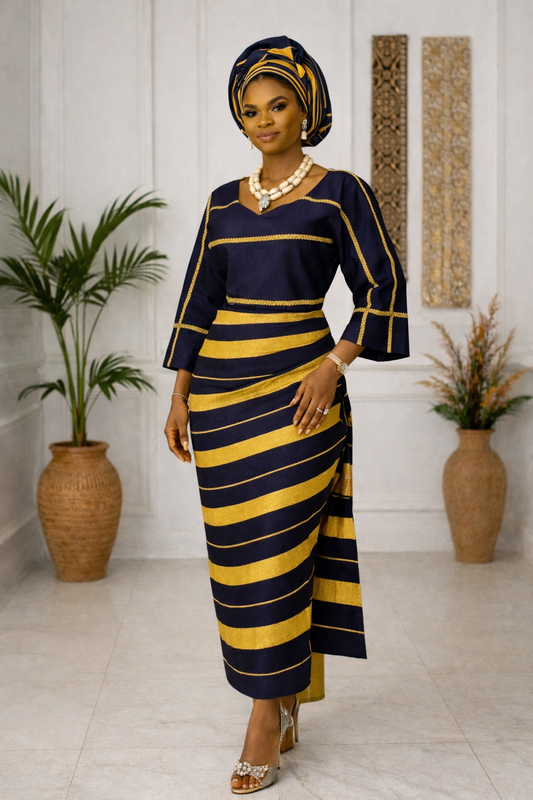 Arewa Regal Aso-Oke Two-Piece Set