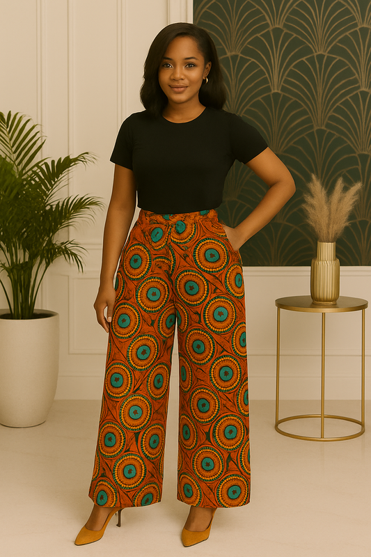 Timeless GeoPrint Ankara Palazzo Pants