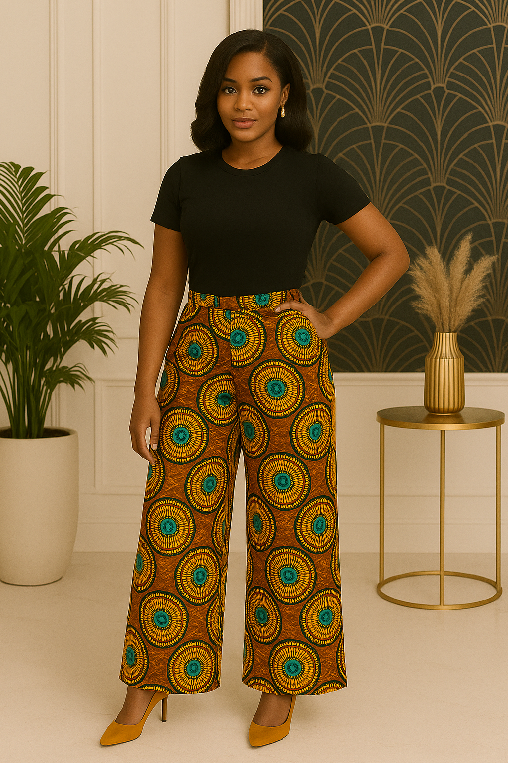 Timeless GeoPrint Ankara Palazzo Pants