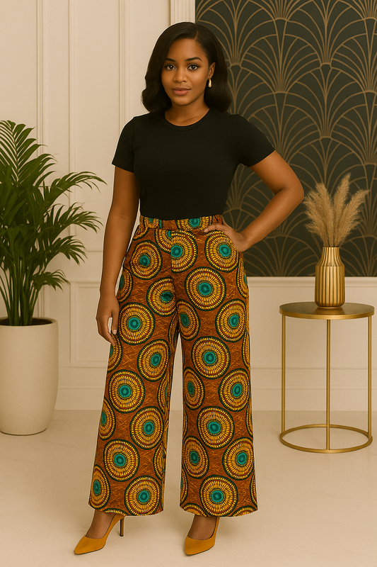 Timeless GeoPrint Ankara Palazzo Pants