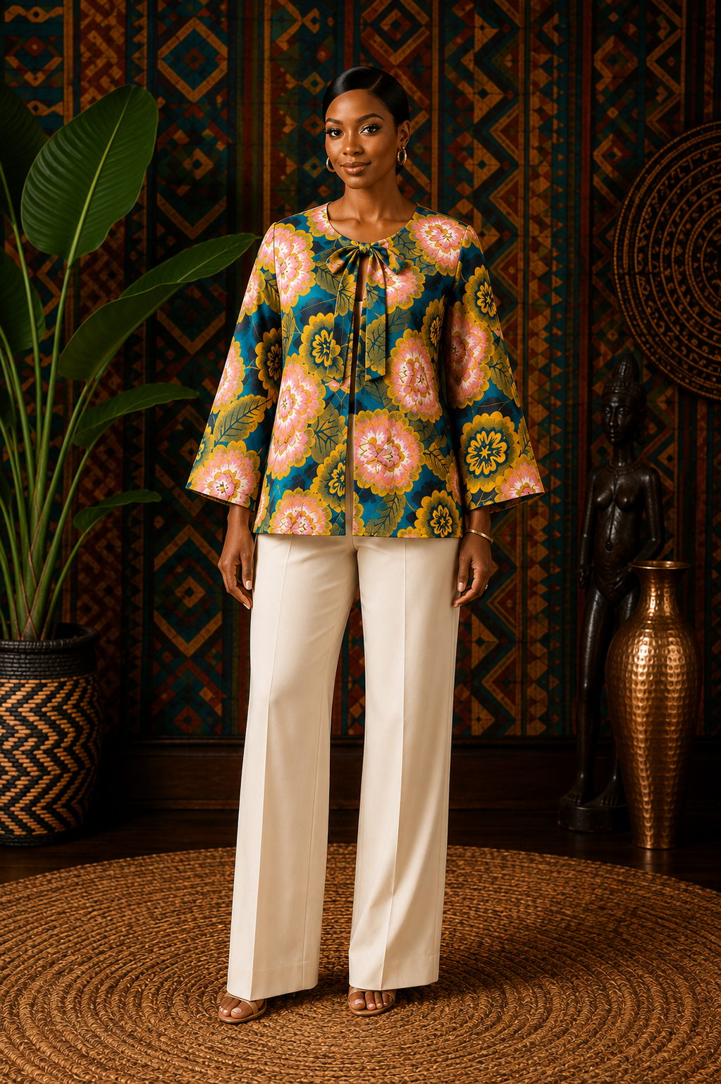 Luxury Ankara Floral Jacket