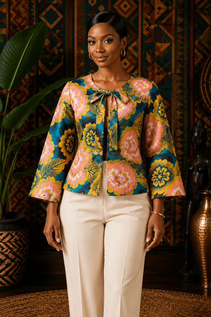 Luxury Ankara Floral Jacket