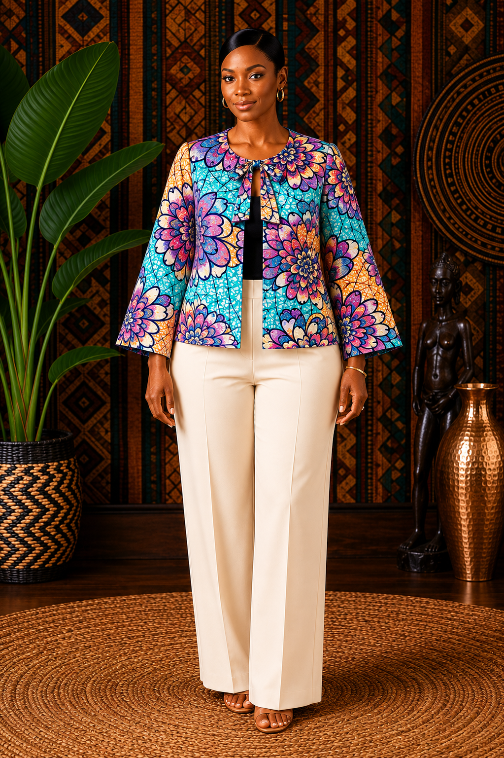 Luxury Ankara Floral Jacket