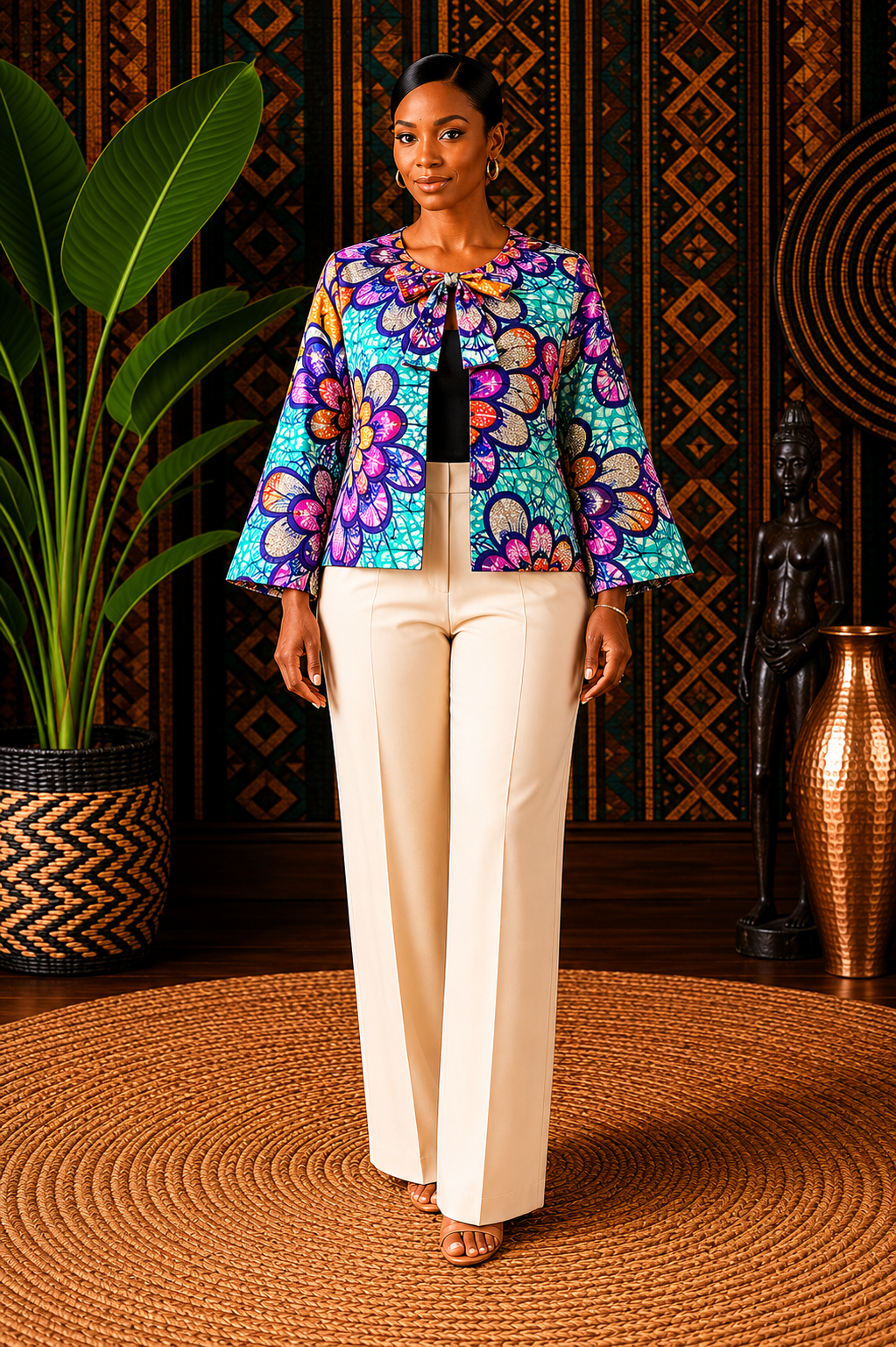 Luxury Ankara Floral Jacket