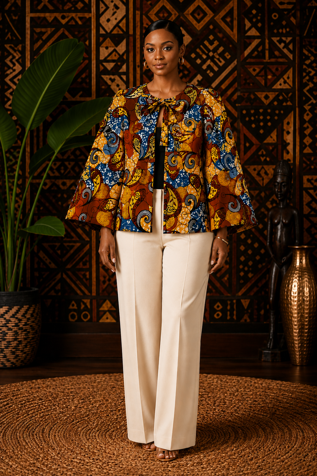 Luxury Ankara Floral Jacket