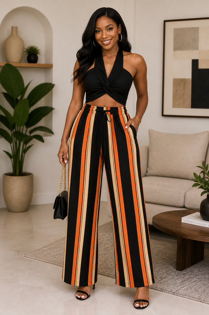 Beautbydee Aso-Oke Striped Palazzo Trousers